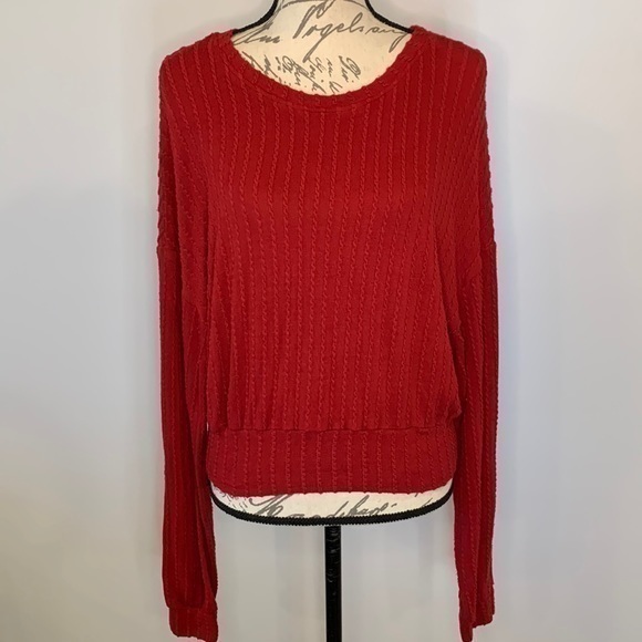FREE with purchase! Shein stretch hacci knit top/sweater blouson sleeves L 8-10 - Picture 1 of 8